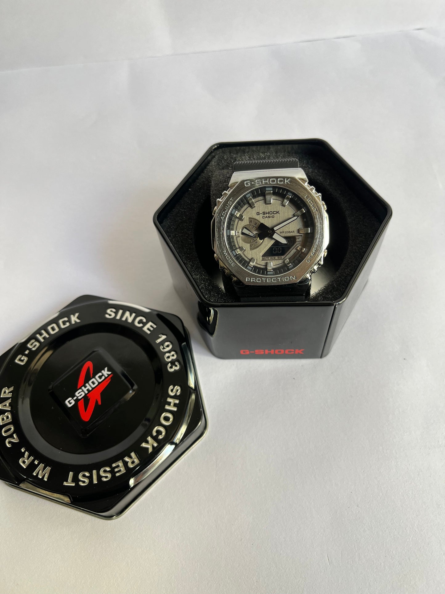 Aurevon G-Shock Tough Solar Bluetooth Analog-Digital Watch with Stainless Steel Case