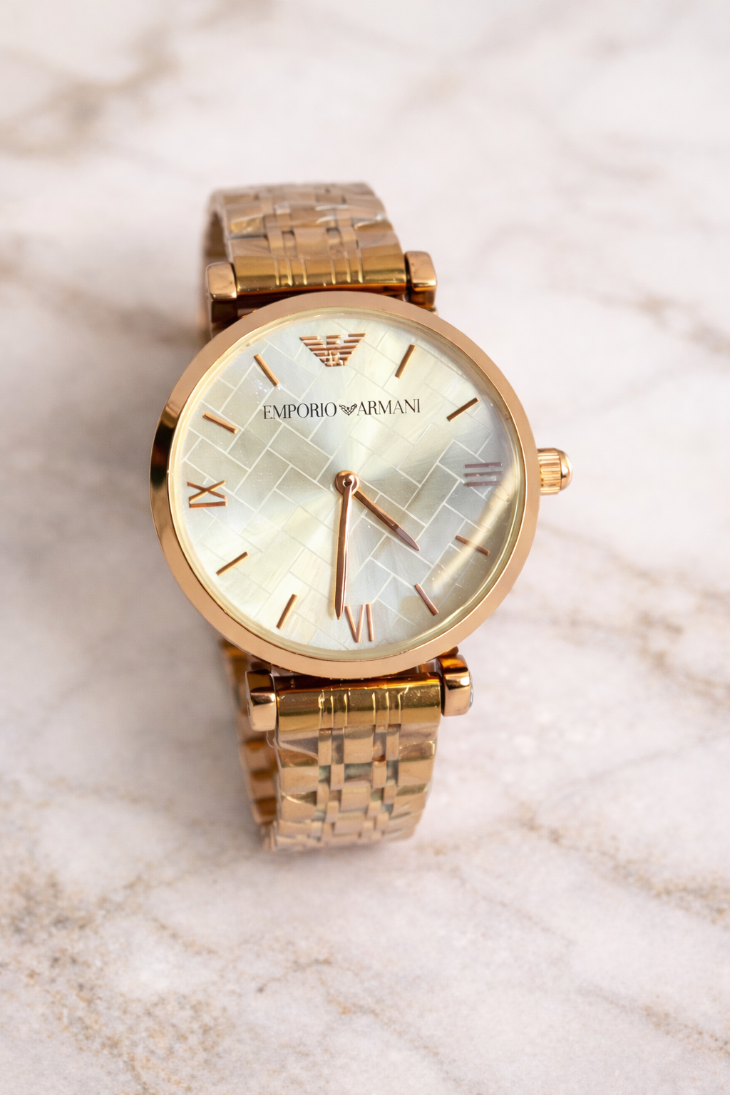 Aurevon Luxury Gold Dial Stainless Steel Watch for Women