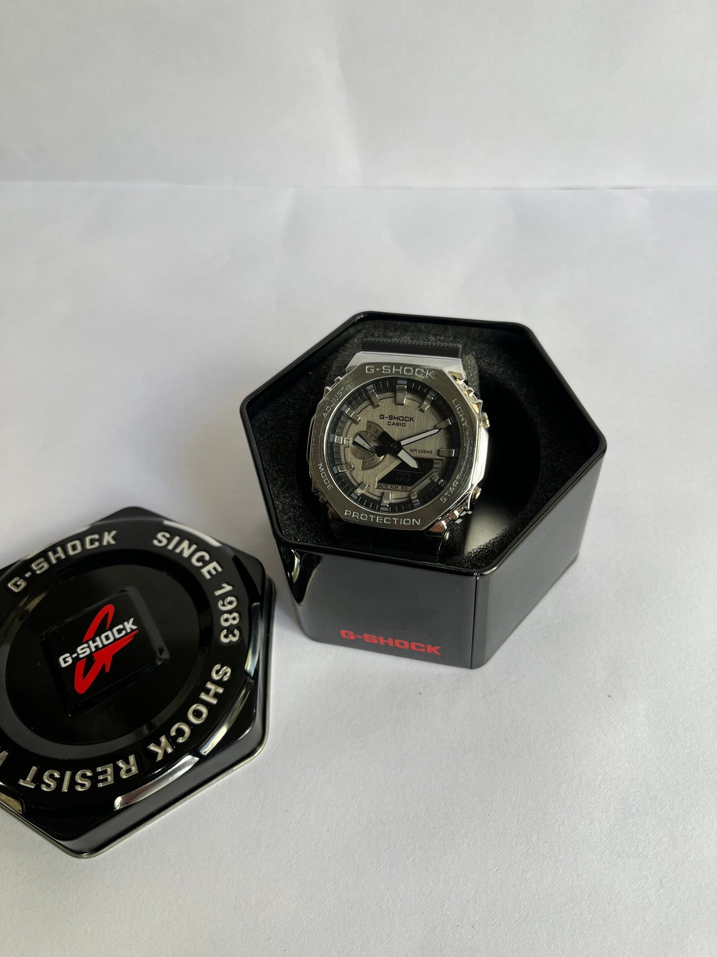 Aurevon G-Shock Tough Solar Bluetooth Analog-Digital Watch with Stainless Steel Case