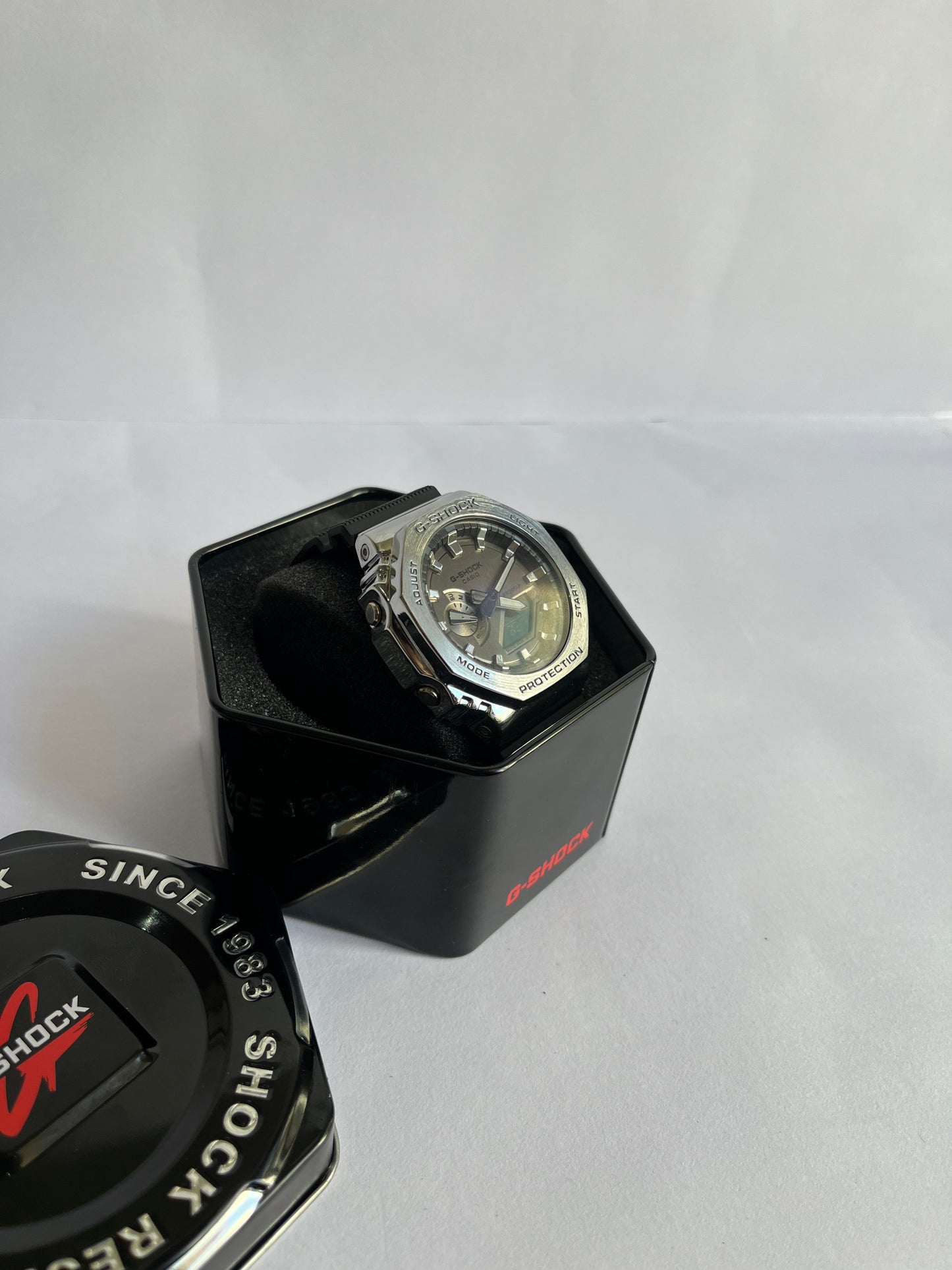 Aurevon G-Shock Tough Solar Bluetooth Analog-Digital Watch with Stainless Steel Case