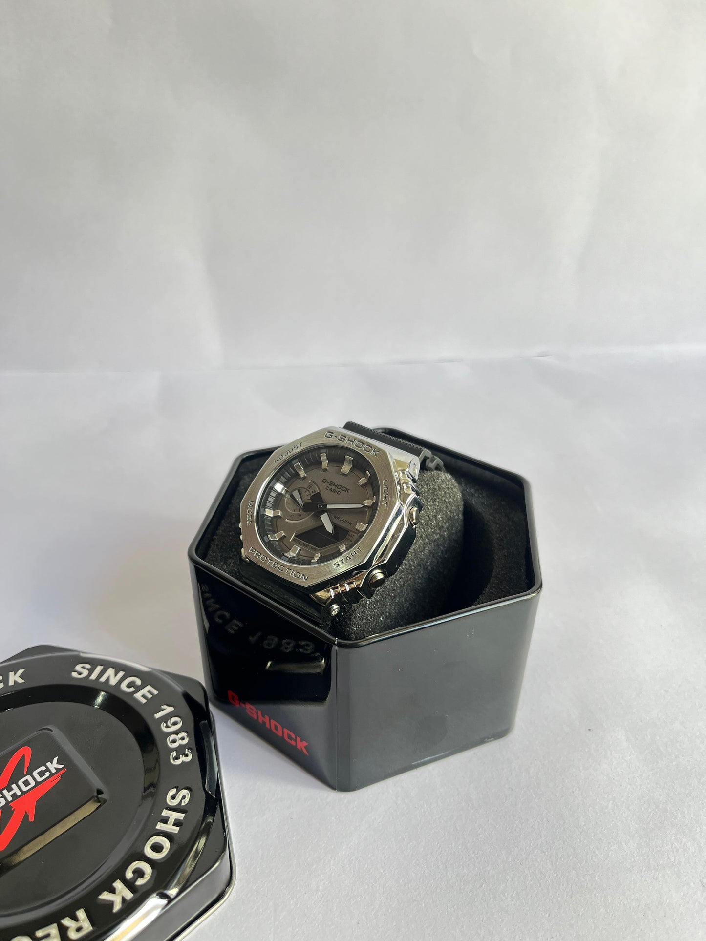 Aurevon G-Shock Tough Solar Bluetooth Analog-Digital Watch with Stainless Steel Case