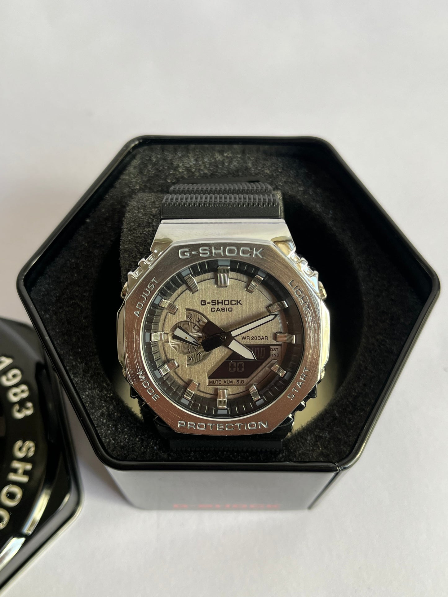 Aurevon G-Shock Tough Solar Bluetooth Analog-Digital Watch with Stainless Steel Case